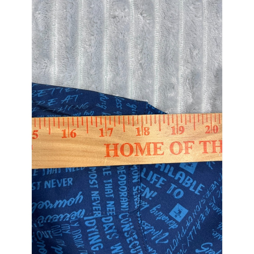 William Murray Golf Button Up Shirt Mens Large Navy Blue Typography Print - Picture 16 of 16